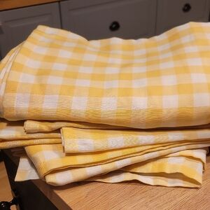 Yellow Gingham Checkered Tablecloth